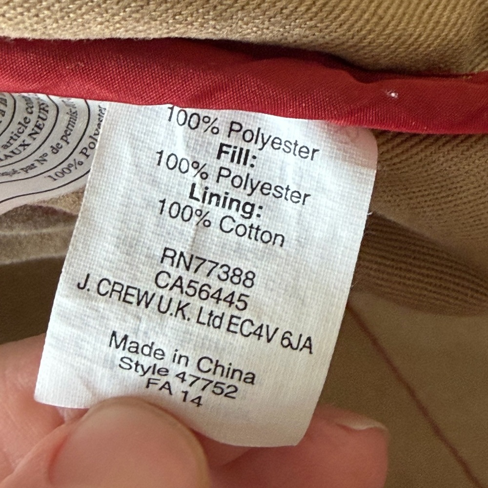 Women’s JCrew authentic outerwear red quilted vest medium - Picture 5 of 5